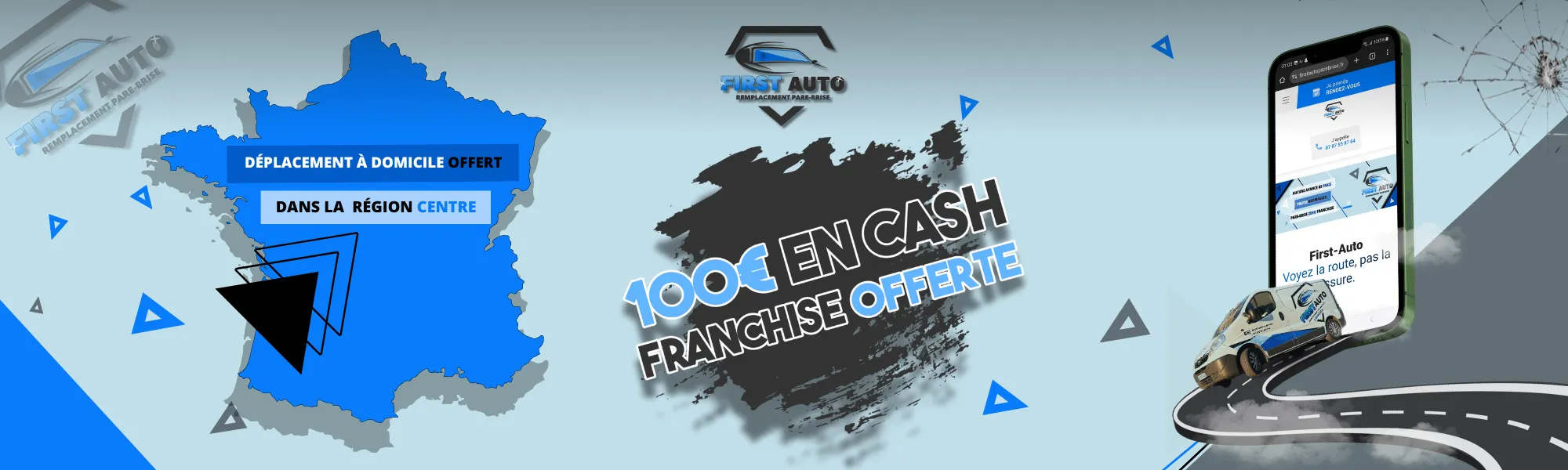 100 € offerts pour tout remplacement de pare-brise